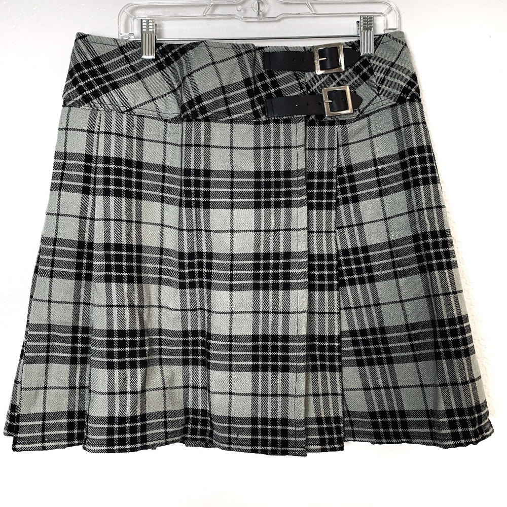 Kilt Experts WOMEN'S GREY HIGHLANDER TARTAN KILT Size‎ 32 Plaid Mini Preppy